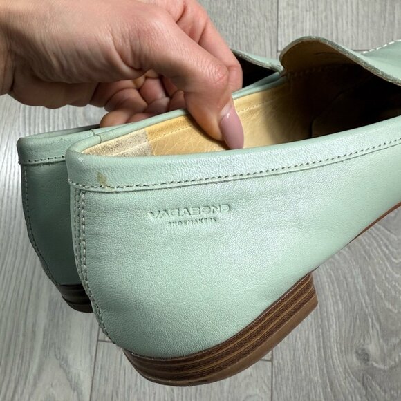 Vagabond Mint Green Leather Women's Loafers - Picture 10 of 11